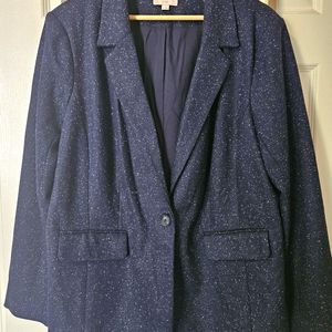 NWOT Loft Blazer size 18 Speckled Navy Blue